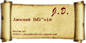 Jancsek Dávid névjegykártya