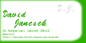 david jancsek business card